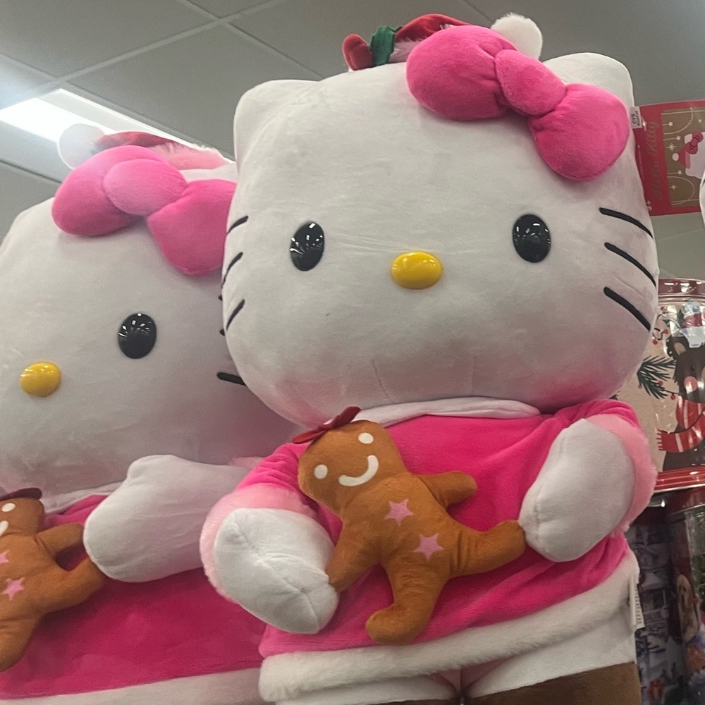 Hello Kitty Christmas Plush with Pink Bow